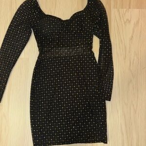 Black and Gold Long Sleeve Dress